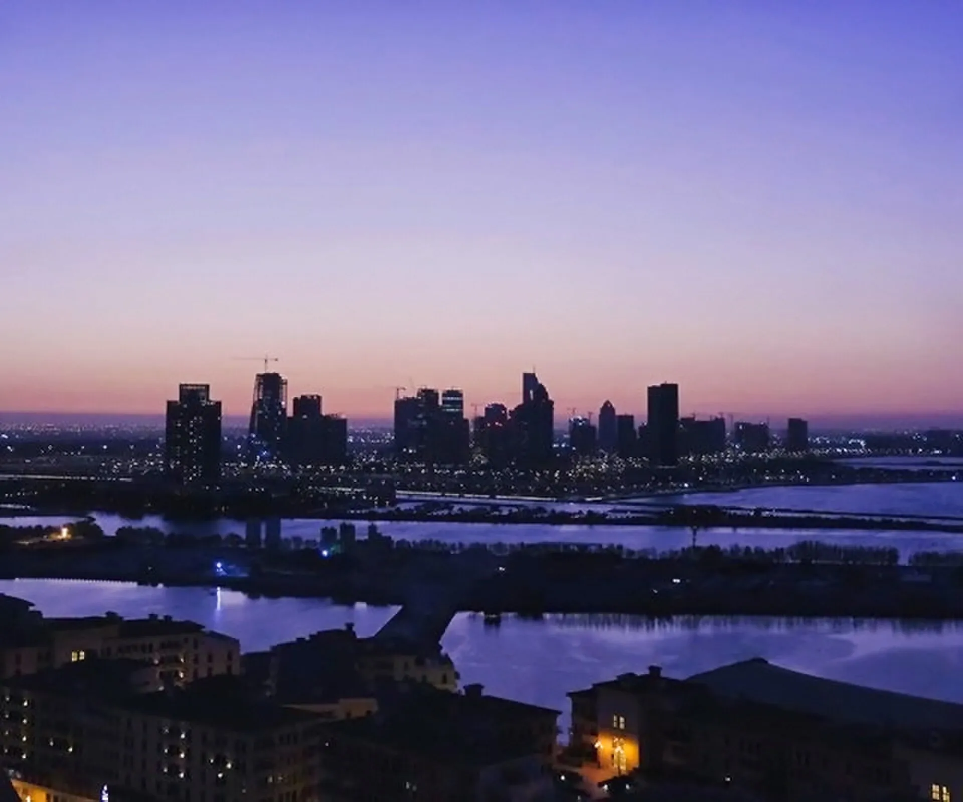Doha skyline at dusk